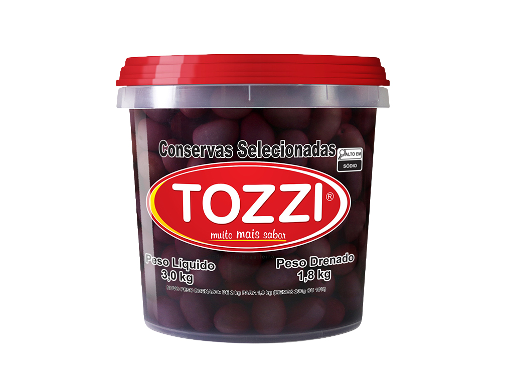 AZEITONA PRETA GRAÚDA 18 X 20 AZAPA TOZZI 1,8 KG (CX 4 BD)